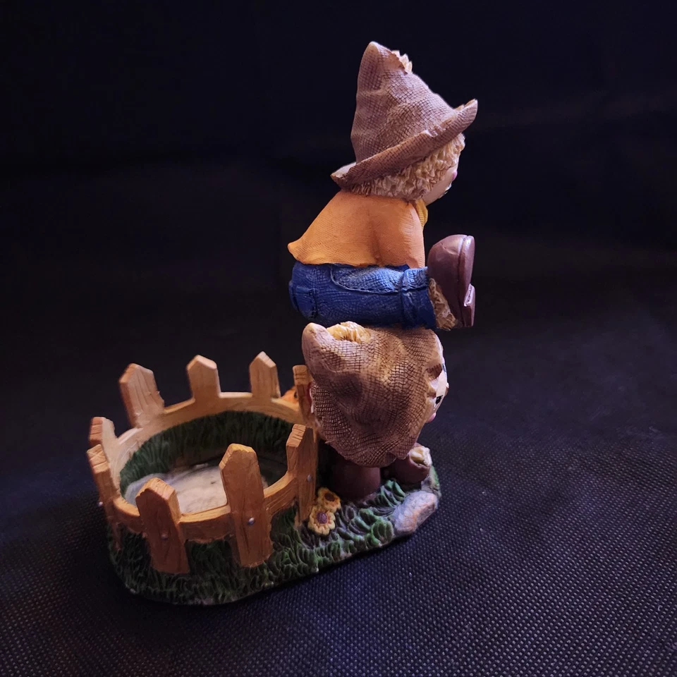 Yankee Candle Tea Light soporte votivo espantapájaros saltar Halloween otoño 4”x6” Foto 3 de 4