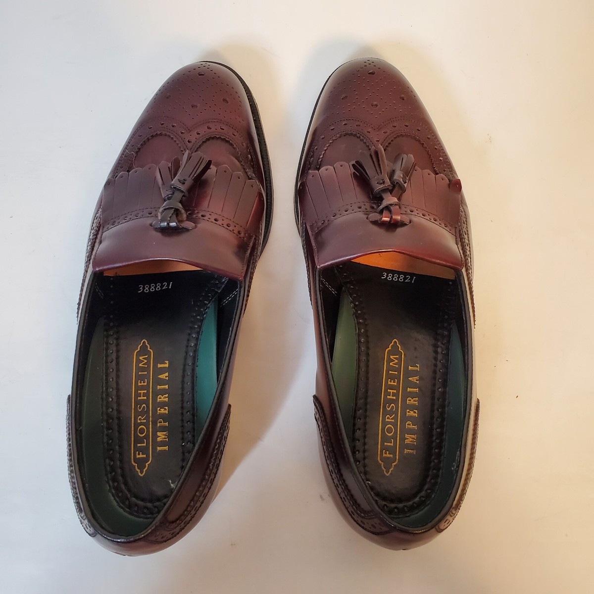 Florsheim Imperial Mens Wingtip Tassel Loafers Oxblood 