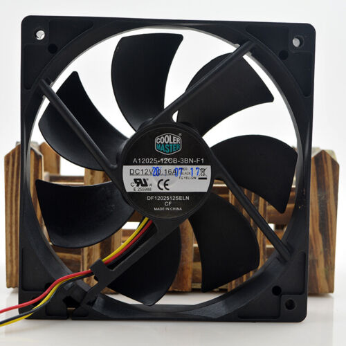 CoolerMaster A12025-12CB-3BN-F1 120*120*25MM 12CM 12V 0.16A 3Pin Cooling Fan - Picture 1 of 1