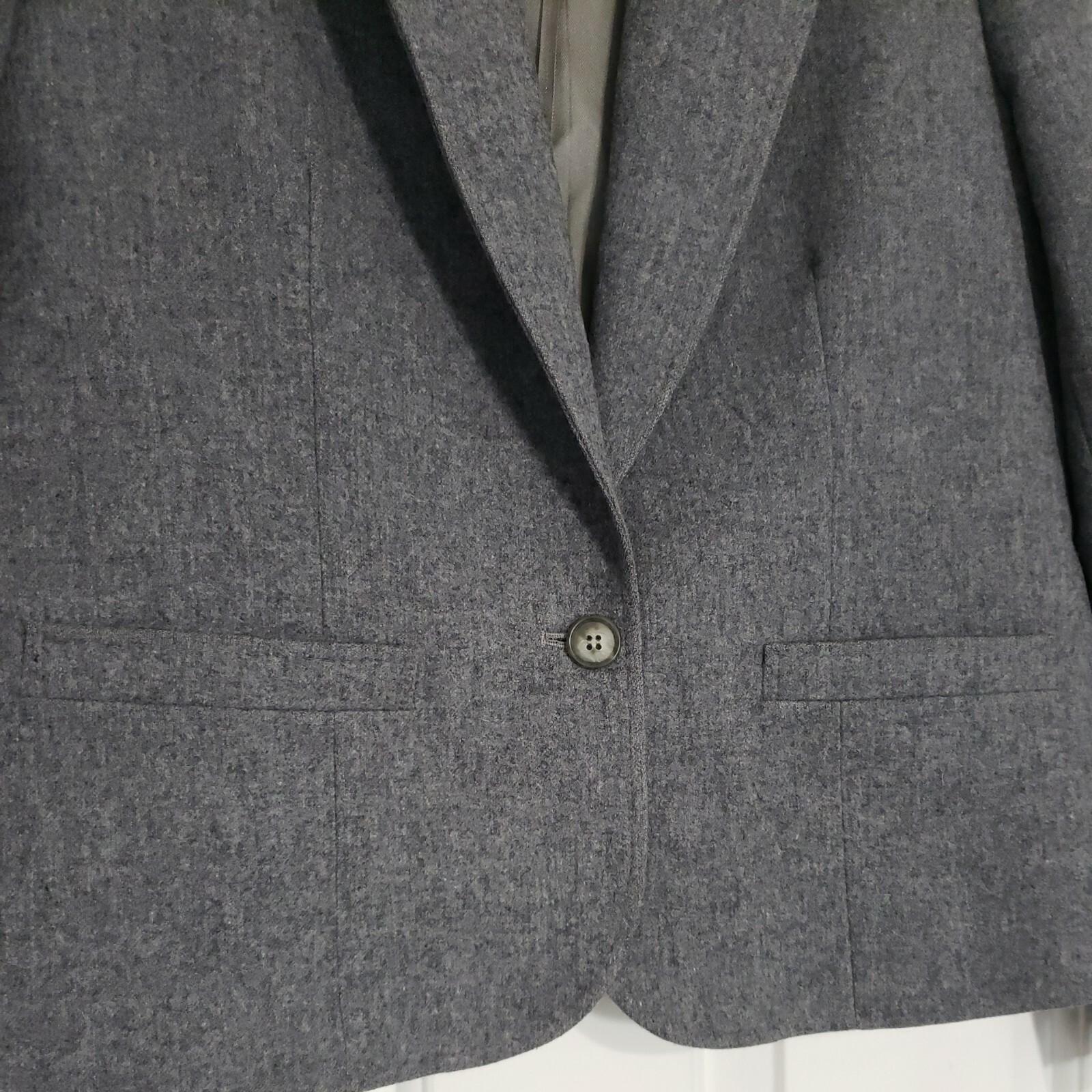 Pendleton Gray 100% Wool Blazer One Button Career… - image 4