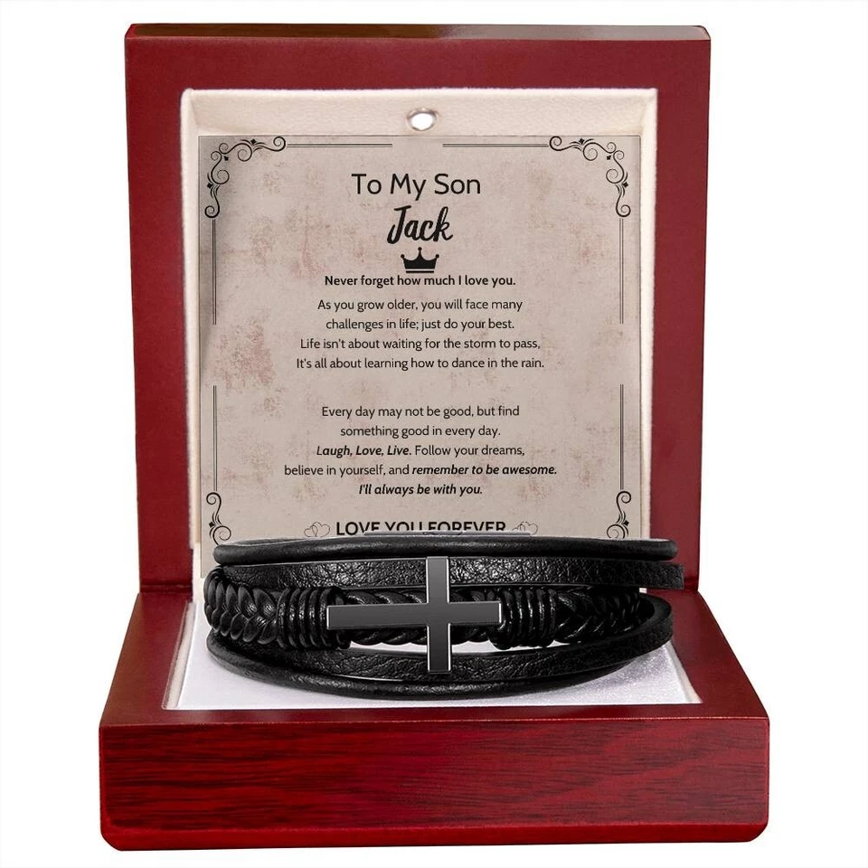 A mi hijo. Pulsera de mamá y papá regalo para hijo, Navidad, regalos de cumpleaños Foto 2 de 3