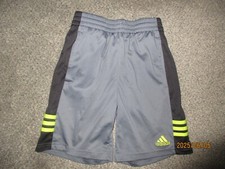 Boy's Adidas Shorts Size M Gray, neon green, black