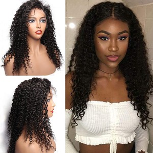 Glueless Lace Front Wig Kinky Curly Virgin Peruvian Human Hair