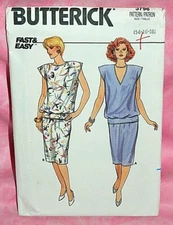 Uncut Butterick Sz 14-18 Easy Pullover Blouson Top Straight Skirt Pattern 3796