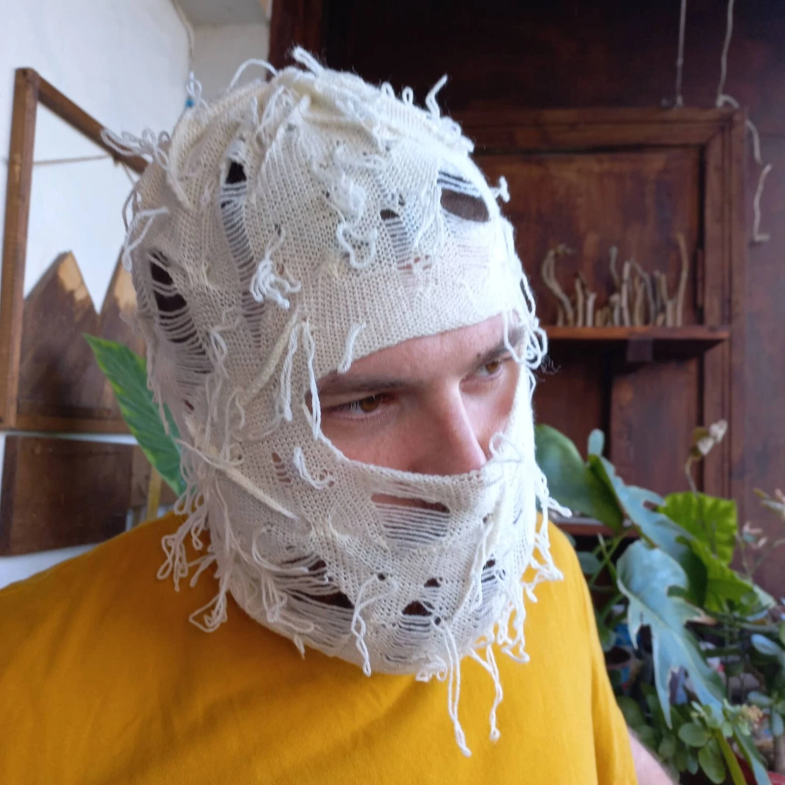 distressed balaclava off white full ski mask adult shield hat breathable helmet
Opens in a new windo