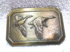 1976 Flying Geese Ducks Great American Buckle Gold Tone Serial 521 Vintage  
