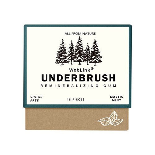 Organic Natural Mastic Mint Underbrush Sugar-Free Freshen Breath Gum Teeth Care.