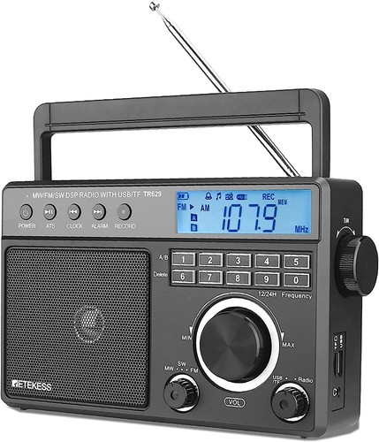 TR629 Radios Portable à Ondes Courtes, Radio Numérique AM FM Prise avec DSP, Support... - Photo 2/10