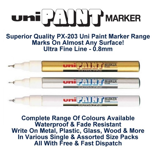 Uni Colour Oil Paint Marker Pen Fine Liner 0.8mm Line Metal Glass Wood