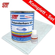 SET 500g STC Polyesterharz VT GFK Laminierharz inkl. Härter und Glasfasermatte