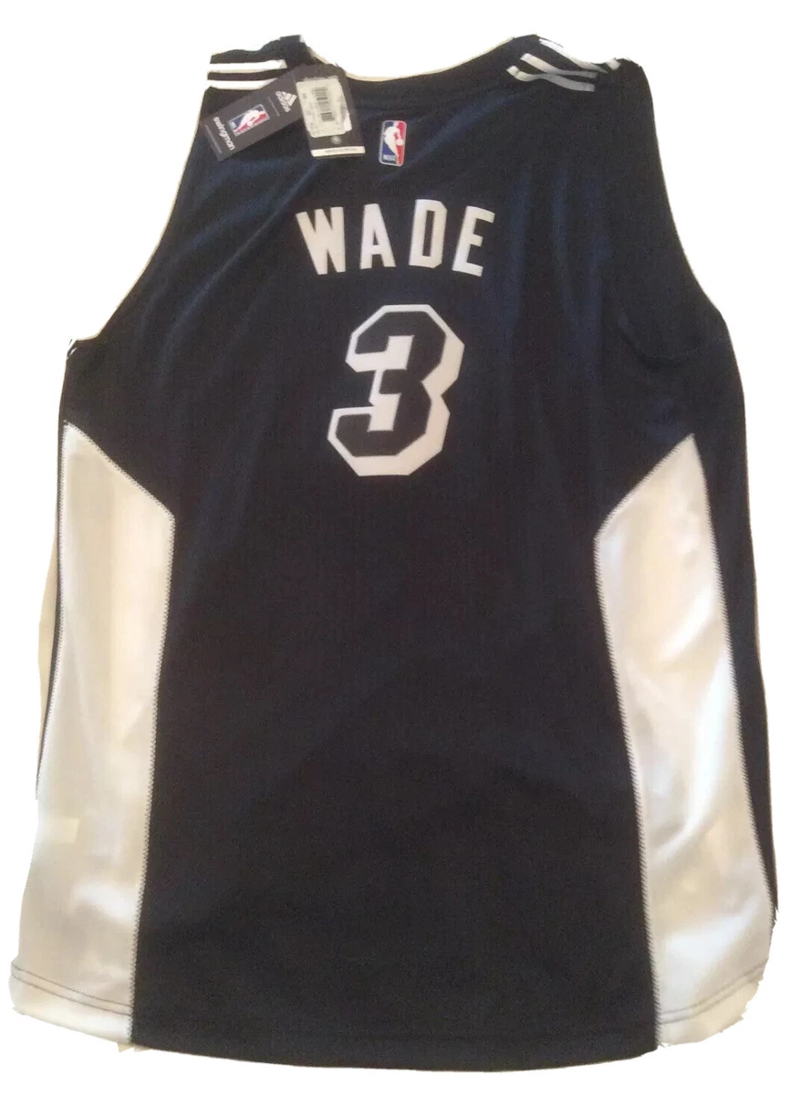 Adidas Dwayne Wade Miami Heat Swingman Jersey Black Mens Size 