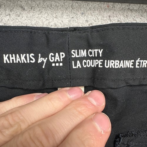 GAP Khakis Womens The Slim City Bermuda Shorts 14 Black Flat Front Stretch NEW - Picture 4 of 10