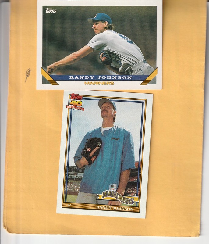 Randy Johnson lot   1991 & 1993 Topps  MINT