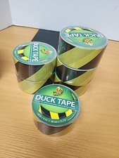  6 Rolls Duck 283972 Printed Black/Yellow Stripes Duct Tape 1.88 in. x 15 yd.