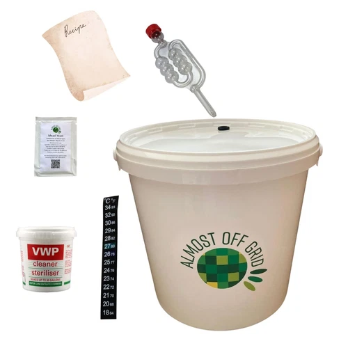 Mead Making Brewing Starter Kit incl 5L Bucket, Equipment, Recipe for Beginners