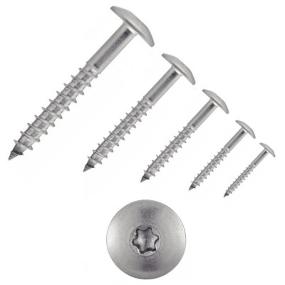 Trespo Flachrundkopf Holzschrauben ISR Art. 9086 Edelstahl A2 A4 TX20 Torx