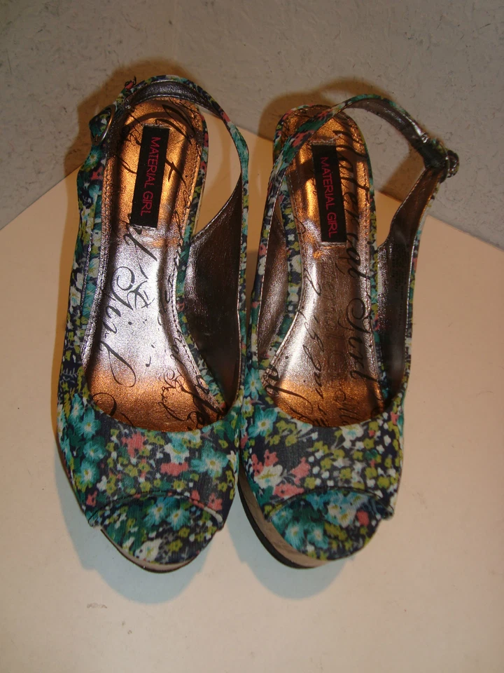 Материал девочка новый женщин волна мульти цветочный печать на танкетке сандалии туфли 8 средний - Изображение 3 из 4