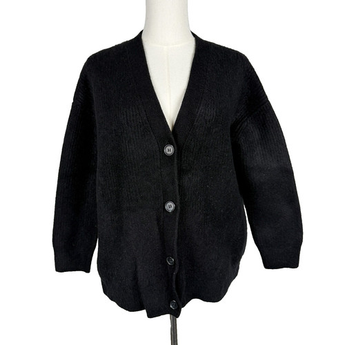 Jenni Kayne XS 100% Cashmere Sweater Cardigan Cocoon Black RENEWED
