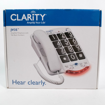 Clarity JV35 Amplified Landline Phone Braille Big Buttons Seniors Low Vision
