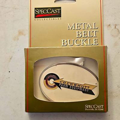 SpecCast Cockshutt Farm Logo Metal Oval Western Belt Buckle Fits 1.5 in