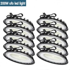 10Pack 200W UFO Led High Bay Light Warehouse Commercial Industrial Factory Light