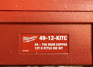 Milwaukee 49 12 KITC 12T U Style Die Kit for #6 750 MCM Copper