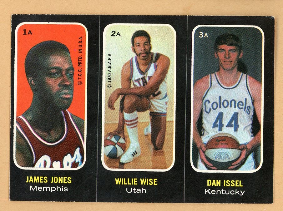 Jones 1A, Wise 2A, Issel 3A Basketball Cards 1971 Topps Stickers trading card — raw and PSA graded price guide