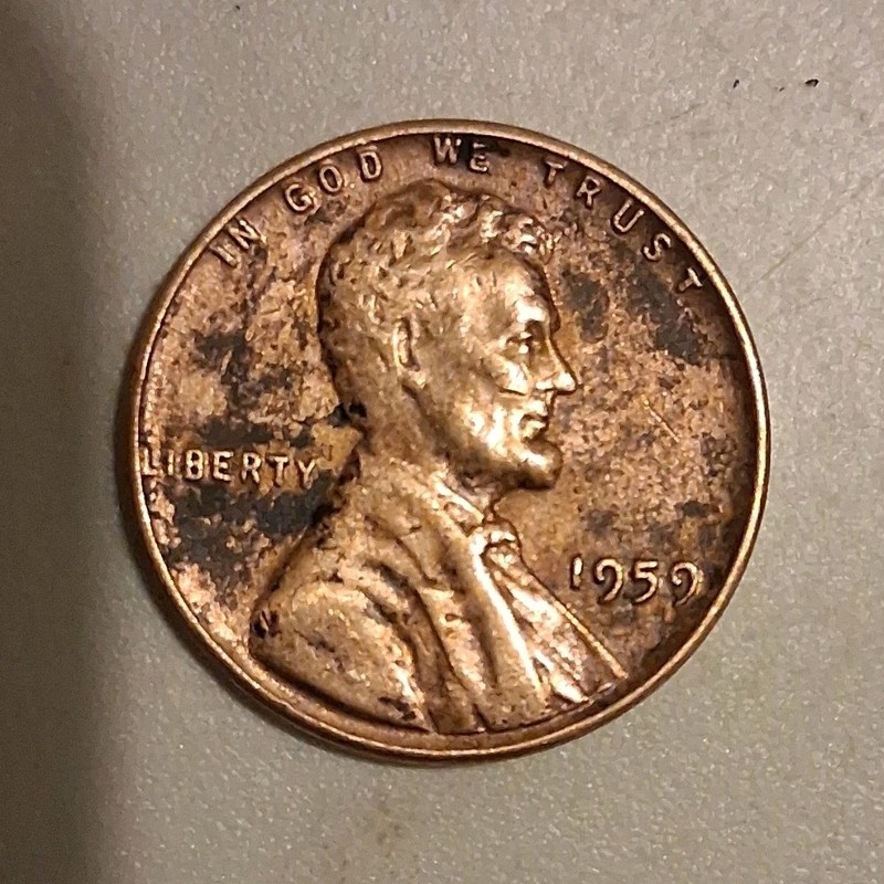 1959 Lincoln Memorial Small Cent Bronze Circulated US Coin