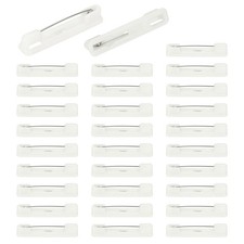 30 Pcs Blank Name Tags 1.5 Inch Name Tag Pin Bulk for Office, White