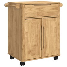 Kitchen Trolley FLORO Solid Pine Wood Modern Cart Dining Helper Utility  vidaXL