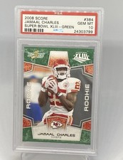 2008  JAMAAL Charles Super Bowl XLIII RC ROOKIE PSA 10 GEM MT POP 5 COLLECTION