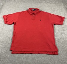 Vintage Polo Ralph Lauren Polo Shirt Mens Size L Red Short Sleeve Made In USA