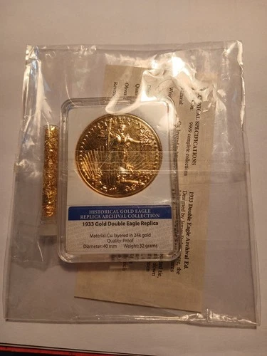 Gold Double Eagle 1933 Fantasy Gilded in 24k Limited Edition Proof Coin #03614UO