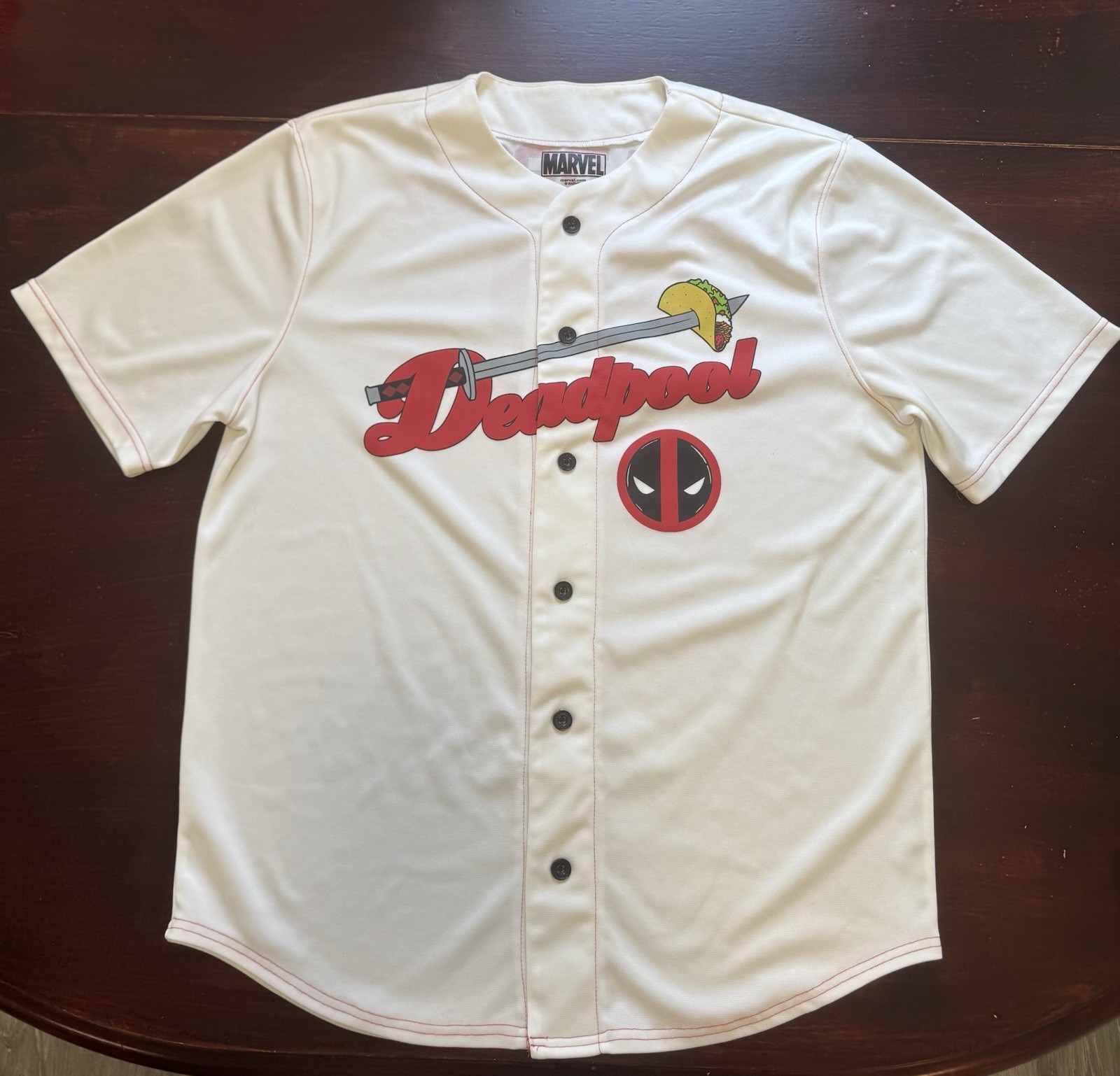 Deadpool Marvel Baseball Jersey Large - image 1
