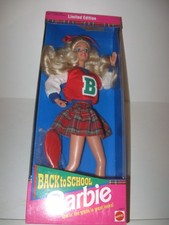 1992 Barbie doll Back To School Cheerleader plaid skirt fashion accessories NEW