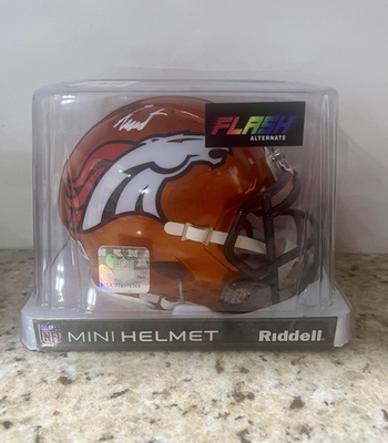 #ad #ad TROY FRANKLIN SIGNED BRONCOS FLASH MINI HELMET BECKETT $100.00