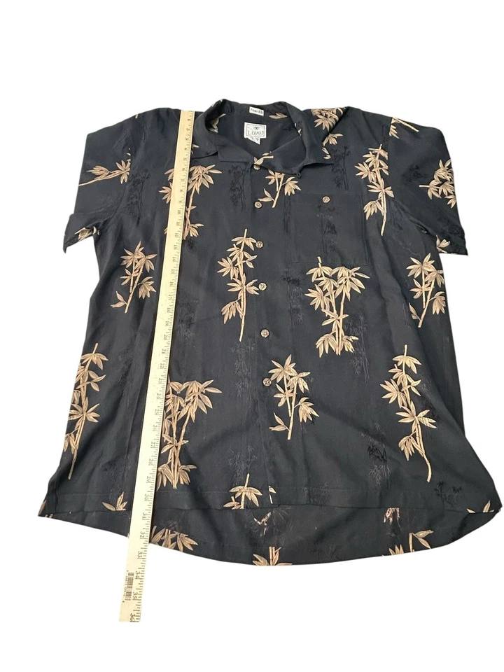 Camisa abotonada Luau negra de seda para hombre edición limitada dorada XL seda fina Foto 4 de 4