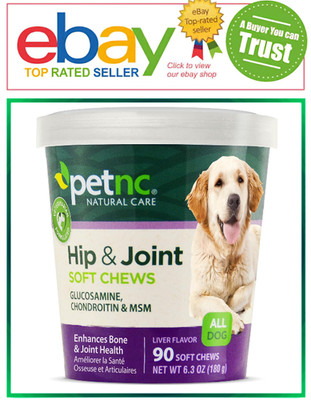 PetNC Natural Care Hip and Joint Soft Chews for Dogs, 90 Count,Liver,6.3 oz