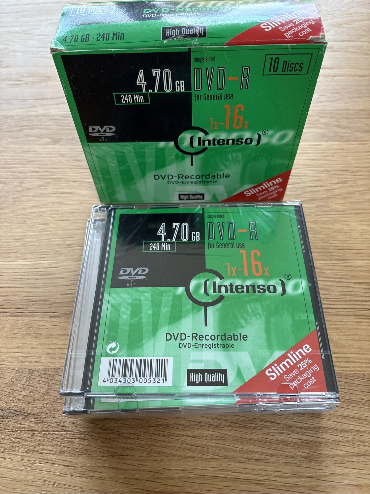Intenso DVD-R Slimcase - 7 Discs  - 16x / 240min Recordable - 4.7GB