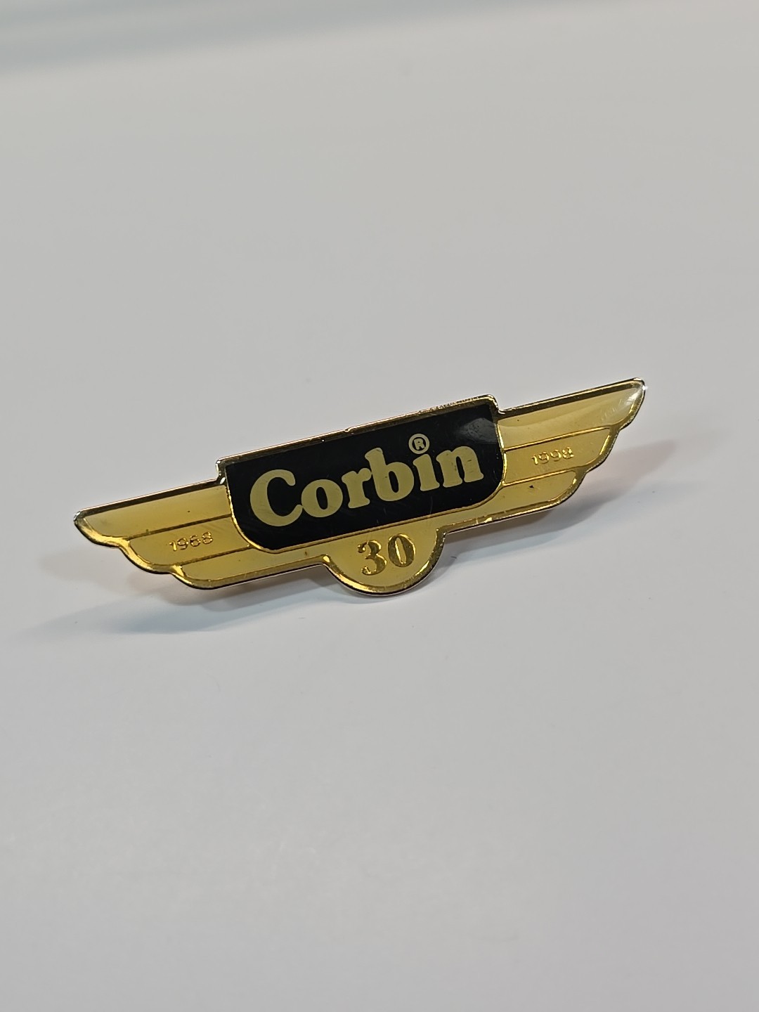 Corbin 30 Year Anniversary Souvenir Lapel Pin 1968-1998 Motorcycle Seats