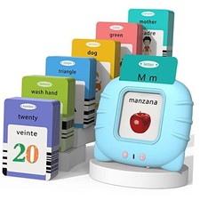 Spanish  English Talking Flash Cards 516-bilingual-blue New Abc 123 4 Songs 