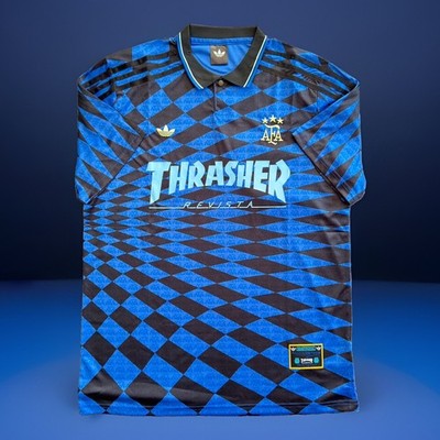 Argentinien x Thrasher x Adidas AFA Trikot - Blau - Größe XL 