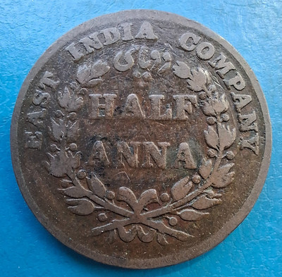 British India, East India Company, 1/2 Halber Anna 1835