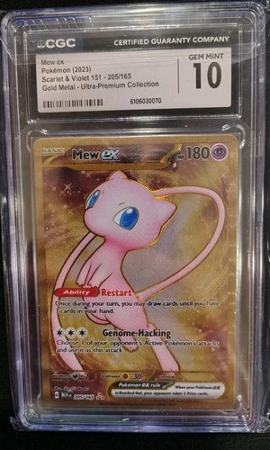 CGC 10 Mew ex Gold Metal Ultra-Premium Collection Promo Holo 205/165 English