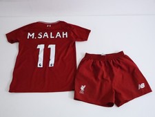 Liverpool 2018-19 Home Kit Shirt & Shorts X2 M Salah #11 New Balance 6-7 Years