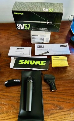 Shure SM57 Dynamic Instrument Microphone SM-57 Mic Stage Studio w/bag & clip