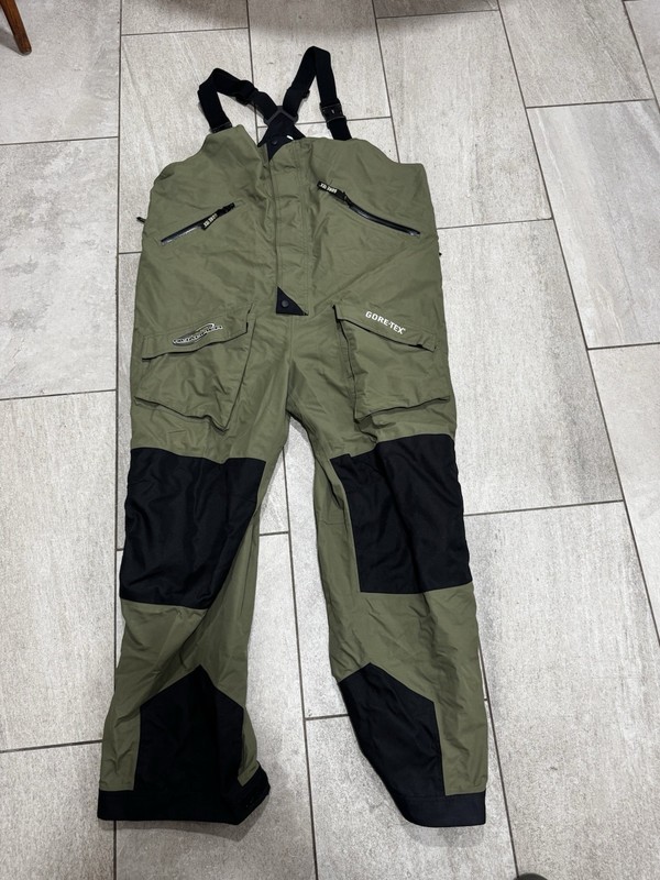 Gore-Tex Fishing Bib Pants Waterproof Breathable Waders Olive Green 2XL