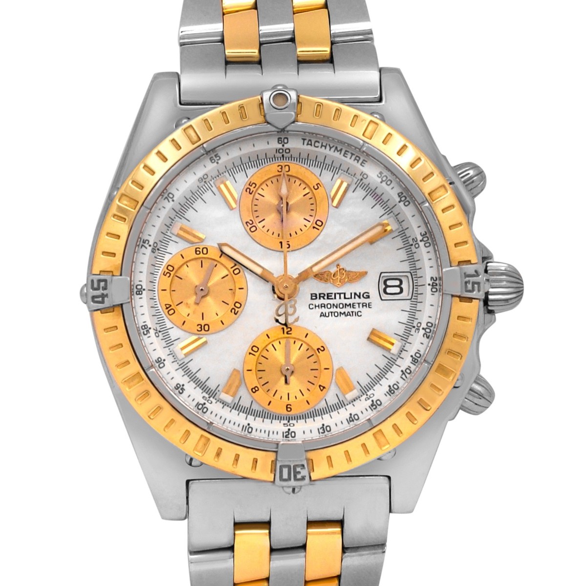 BREITLING Chronomat 自動巻き 腕時計 Breitling Chronomat D13352 Auto 39mm MOP White Dial YG 18k TT