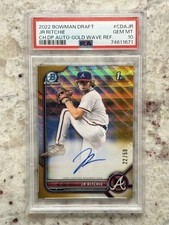 2022 Bowman 1st Draft Chrome - Jr Ritchie # CDAJR Gold Wave /25 (AU, RC) PSA 10!