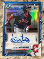 2021 1st Bowman Chrome Prospect Auto Angel Martinez /150 Blue Refractor  CPA-AMA